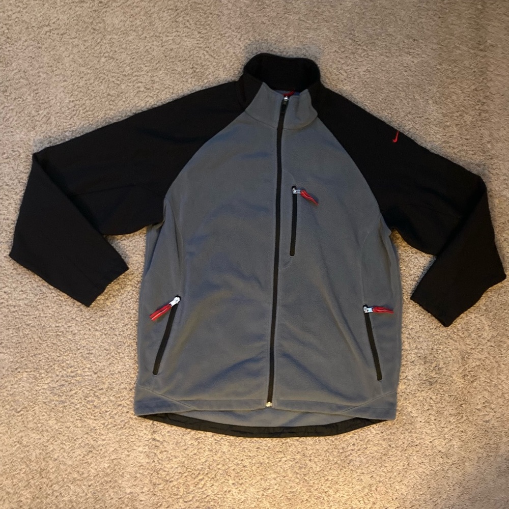 Nike Gray and Black Zip Up Sweater